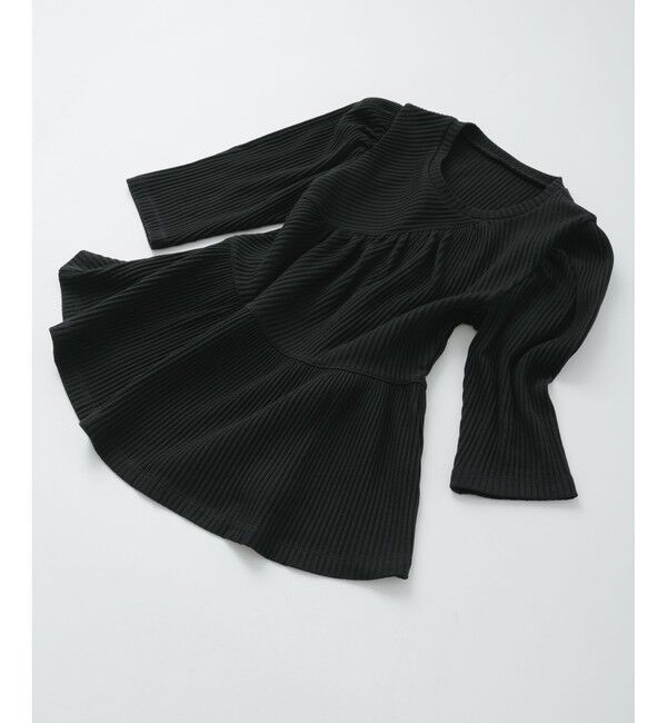 ADAM ET ROPE'「【WEB限定】ハーフスリーブペプラムカットソー」|Tシャツ・カットソー|