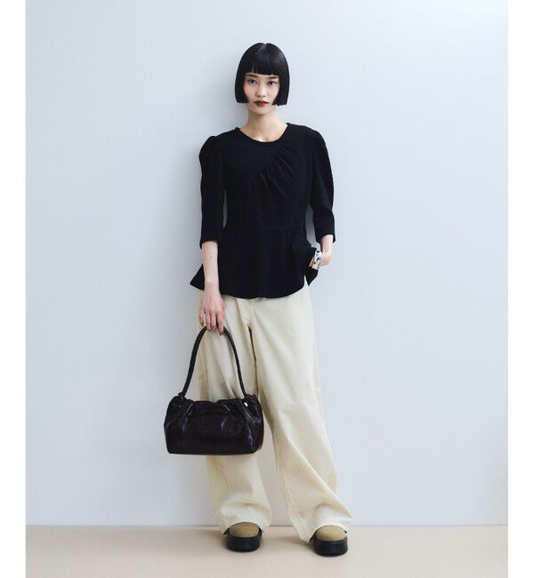 ADAM ET ROPE'「【WEB限定】ハーフスリーブペプラムカットソー」|Tシャツ・カットソー|