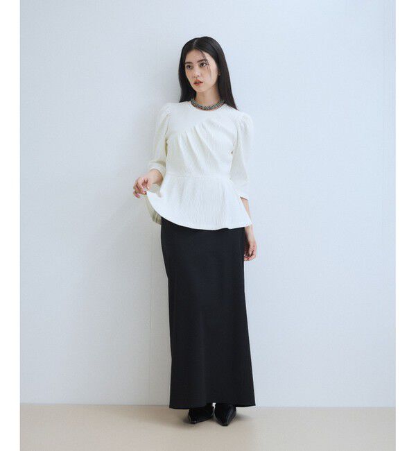 ADAM ET ROPE'「【WEB限定】ハーフスリーブペプラムカットソー」|Tシャツ・カットソー|