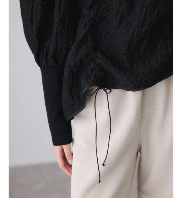 ADAM ET ROPE'「ジャガードコンビギャザートップス」|Tシャツ・カットソー|