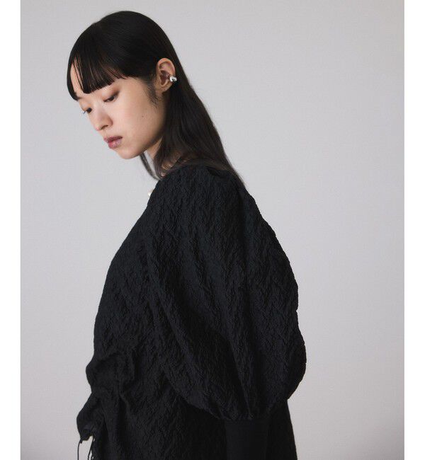 ADAM ET ROPE'「ジャガードコンビギャザートップス」|Tシャツ・カットソー|