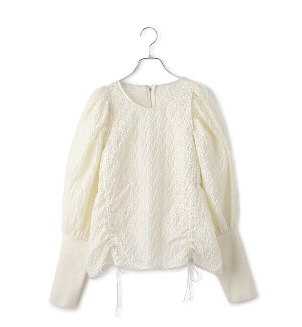 ADAM ET ROPE'「ジャガードコンビギャザートップス」|Tシャツ・カットソー|