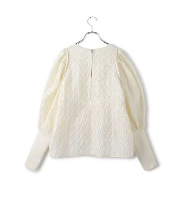 ADAM ET ROPE'「ジャガードコンビギャザートップス」|Tシャツ・カットソー|