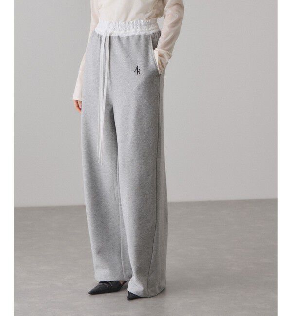 ADAM ET ROPE'「コンビウエストスウェットイージーパンツ」|チノ|グレーサブ(09)