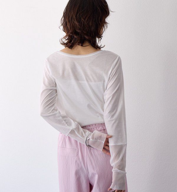  「【レイヤードに最適】チュールキリカエカットソー」|Tシャツ・カットソー|