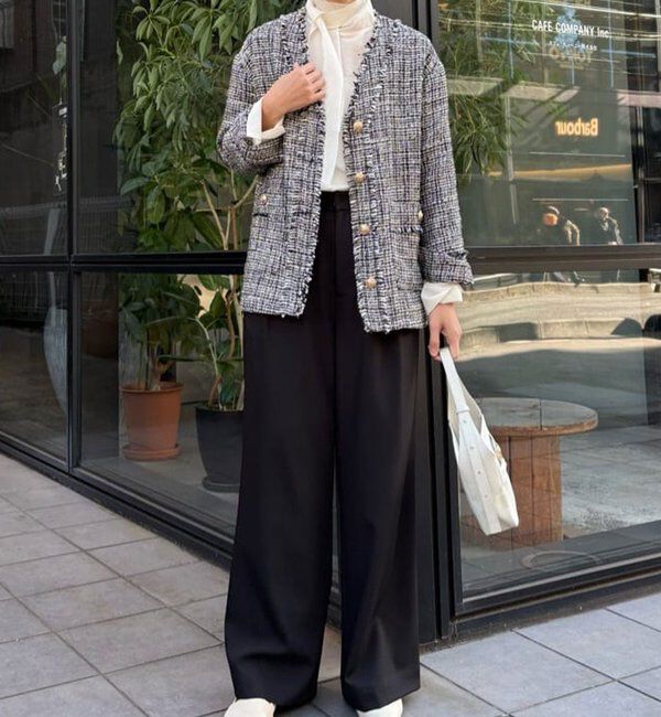  「【美シルエット】【手洗い可】タックワイドパンツ２」|チノ|