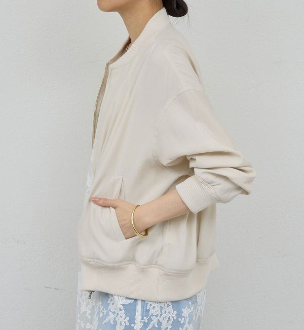  「【人気BZが素材を変えて再登場！】サテンブルゾン」|ブルゾン・スタジャン|