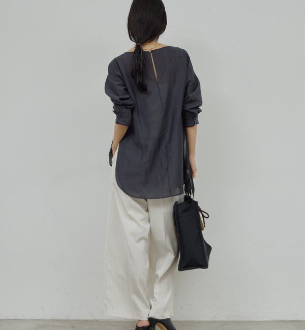  「【手洗い可】ストライプイージーパンツ」|チノ|