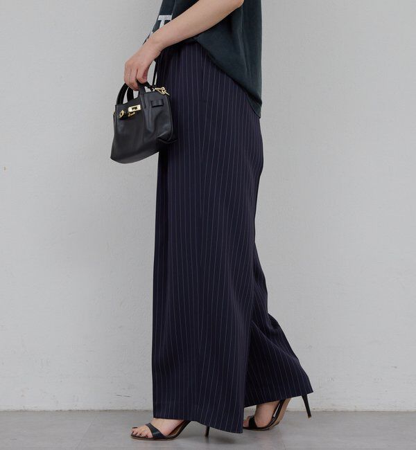  「【手洗い可】ストライプイージーパンツ」|チノ|