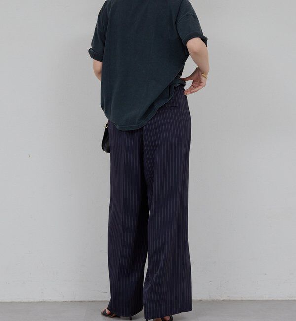  「【手洗い可】ストライプイージーパンツ」|チノ|