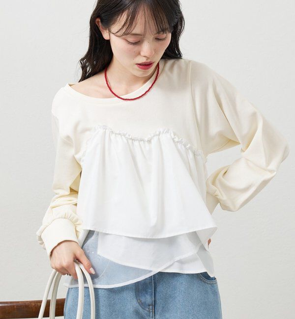  「ビスチェドッキングスウェット」|パーカー|アイボリー