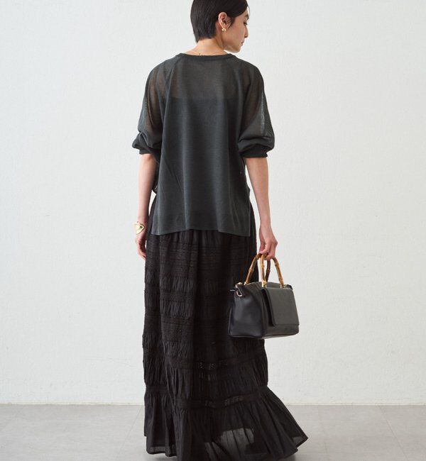  「シアーカレッジロゴプリントニット」|ニット・セーター|