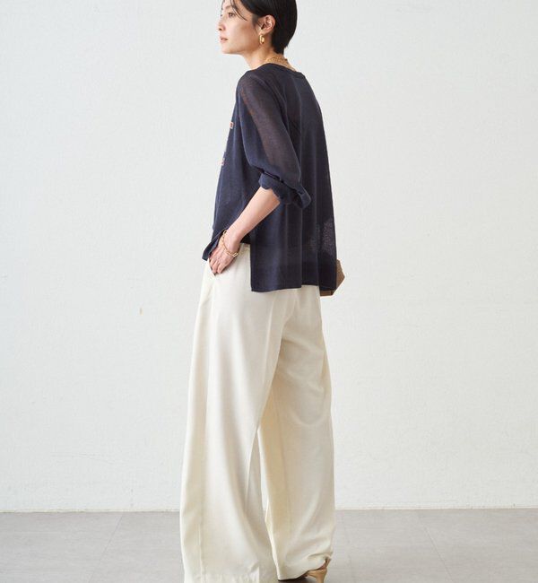  「シアーカレッジロゴプリントニット」|ニット・セーター|