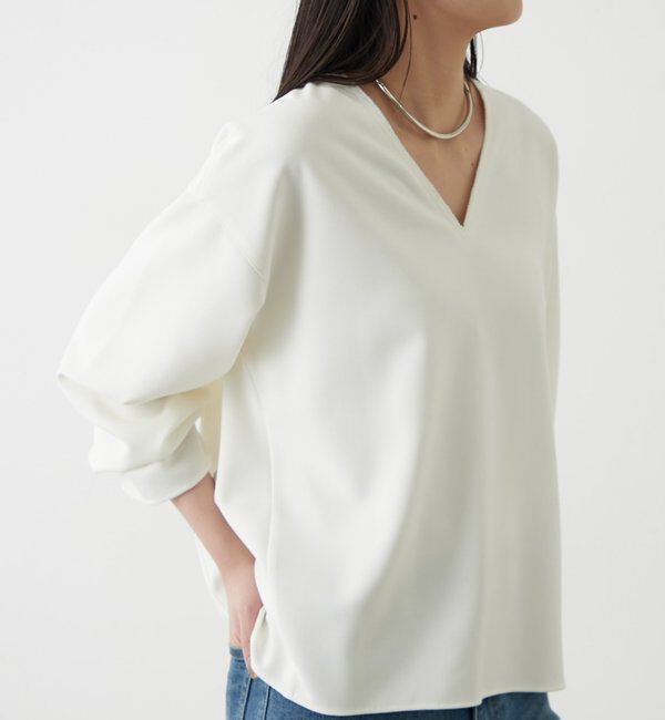  「ダブルクロスVブラウス」|シャツ・ブラウス|
