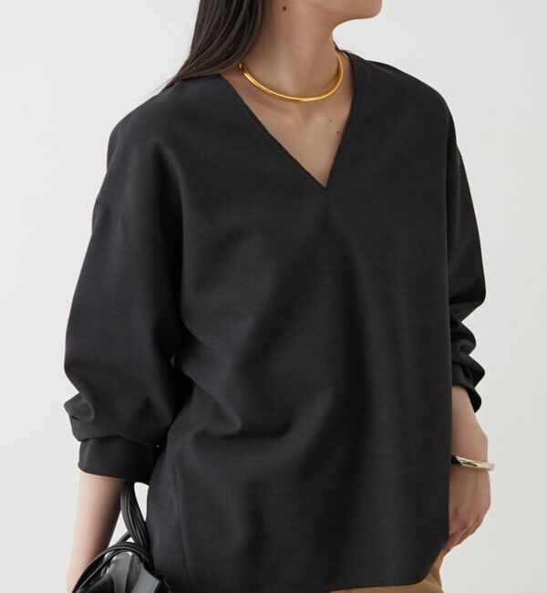  「ダブルクロスVブラウス」|シャツ・ブラウス|