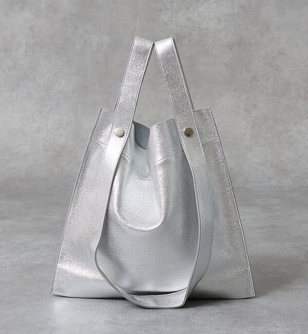 collex「【WEB限定】【BEAURE/ヴュレ】カウレザー 2WAY ハンドル トートバッ」|トートバッグ|シルバー