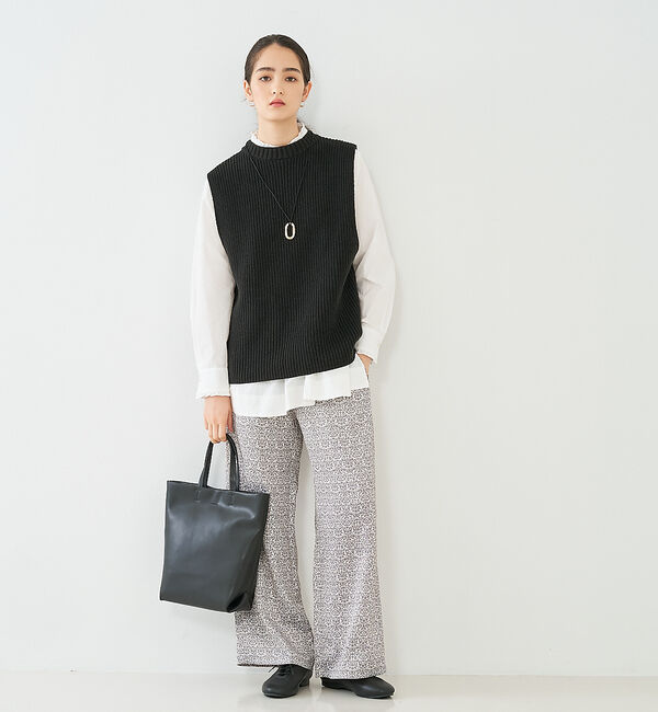 collex「バックレースアップ畔編みベスト」|ベスト・ジレ|