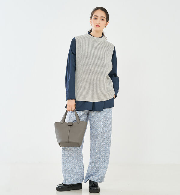 collex「バックレースアップ畔編みベスト」|ベスト・ジレ|