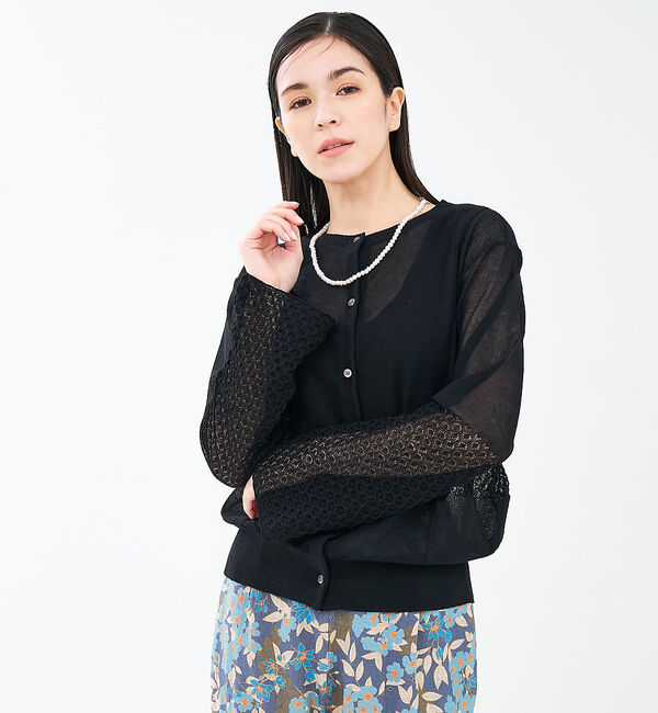 collex「リネンタッチ透かし柄カーディガン」|カーディガン|