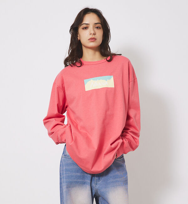 ABAHOUSE「【NANGA/ナンガ】ECO HYBRID BOX LOGO LS/ボックスロゴ」|Tシャツ・カットソー|ピンク