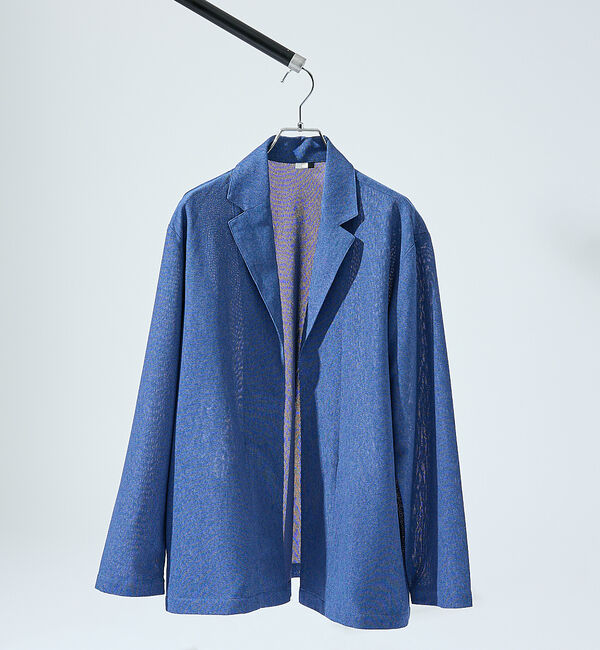 ABAHOUSE「【シアー素材】SHARIR JERSEY ラペル カーディガン / 吸水速乾 軽」|カーディガン|