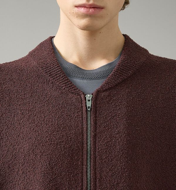 ABAHOUSE「コットンブークレー ダブルZIP ニットブルゾン / クルーカーディガン」|カーディガン|