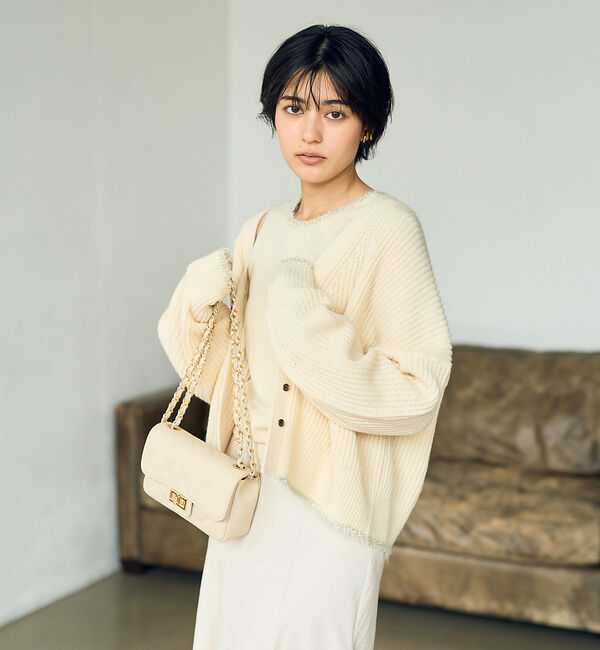 Rouge vif「【２点セット】ウール混フェザーラインアンサブルニット」|ニット・セーター|