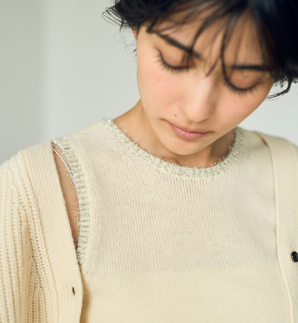 Rouge vif「【２点セット】ウール混フェザーラインアンサブルニット」|ニット・セーター|