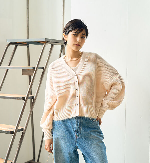 Rouge vif「【２点セット】ウール混フェザーラインアンサブルニット」|ニット・セーター|