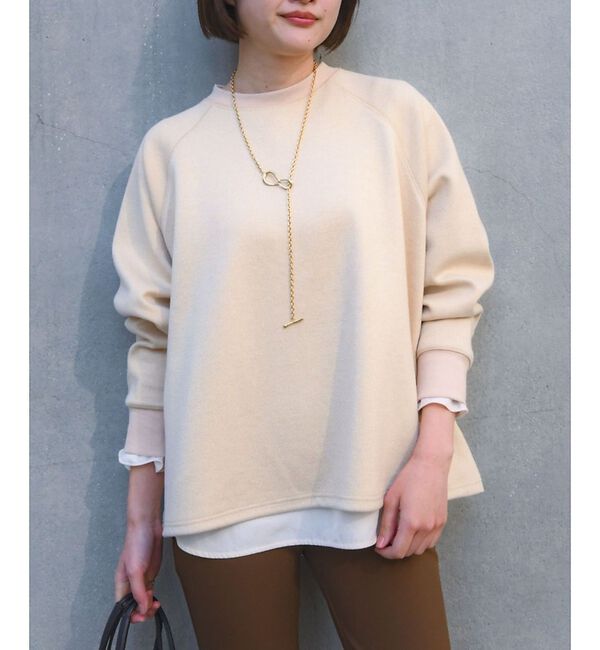 qualite「【ラフすぎない大人のスウェット】ラメスウェットプルオーバー」|スウェット・ジャージ|クリーム