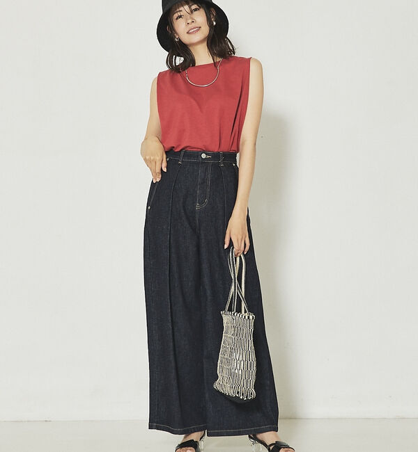 abahouse mavie「タックロングタンク」|Tシャツ・カットソー|