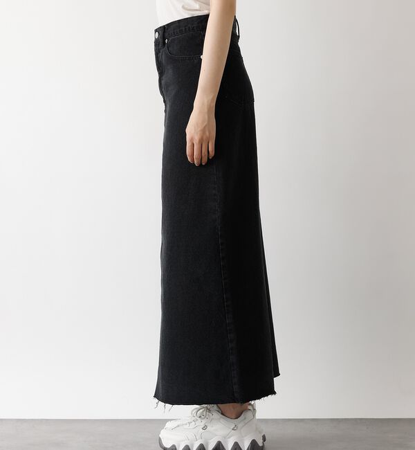 abahouse mavie「【前後スリット】Aラインデニムロングスカート/ハイウエスト/スタイルアップ/春服」|スカート|