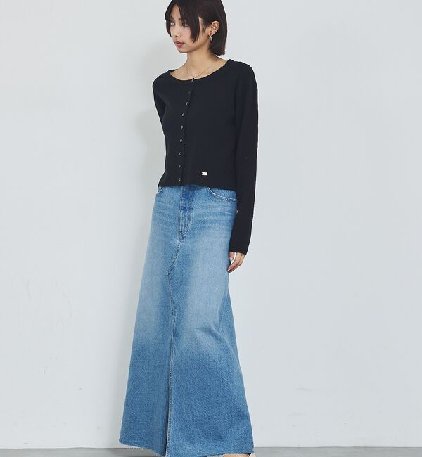 abahouse mavie「【前後スリット】Aラインデニムロングスカート/ハイウエスト/スタイルアップ/春服」|スカート|