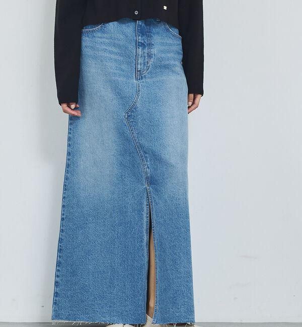 abahouse mavie「【前後スリット】Aラインデニムロングスカート/ハイウエスト/スタイルアップ/春服」|スカート|