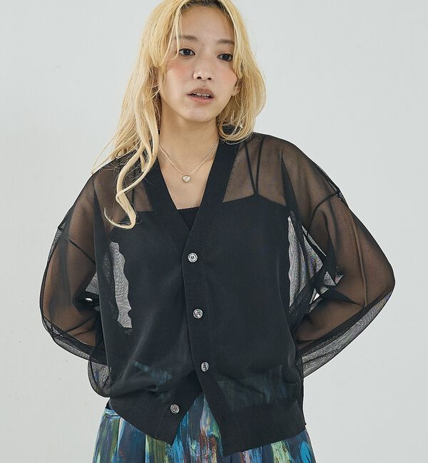 NOMINE「ジャガード シアー ニット カーディガン【予約】」|カーディガン|