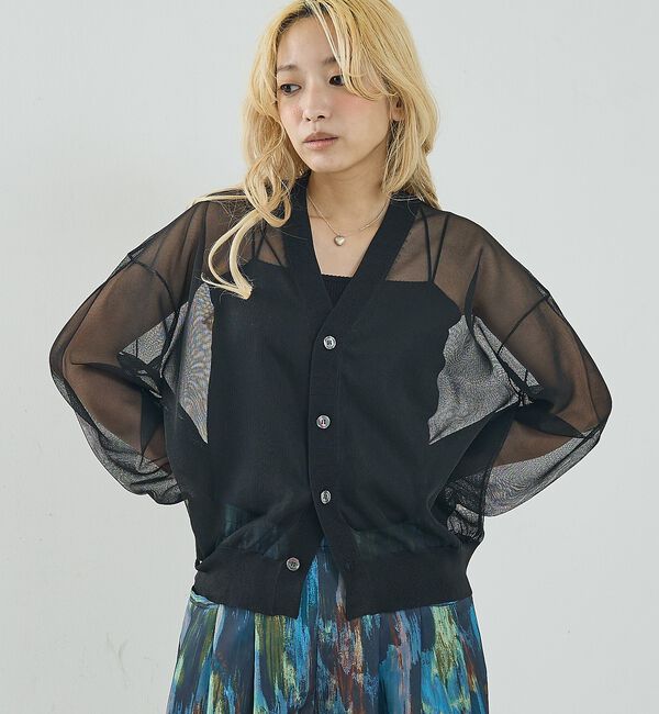 NOMINE「ジャガード シアー ニット カーディガン【予約】」|カーディガン|