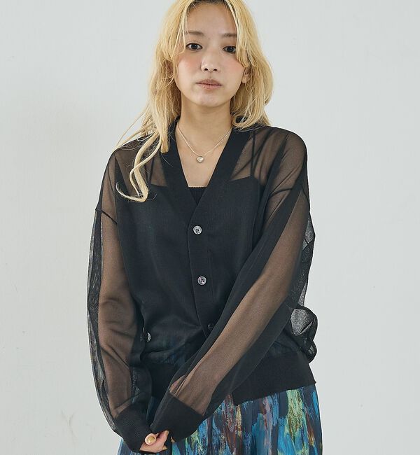 NOMINE「ジャガード シアー ニット カーディガン【予約】」|カーディガン|