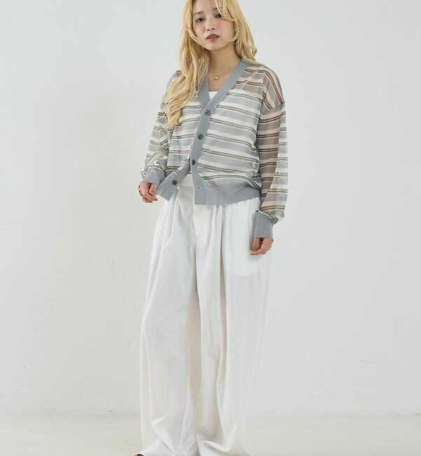 NOMINE「ジャガード シアー ニット カーディガン【予約】」|カーディガン|