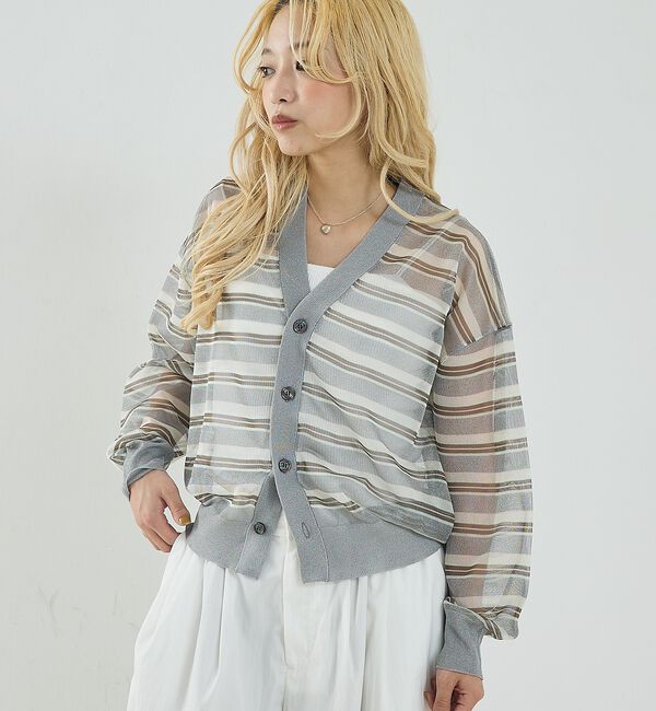 NOMINE「ジャガード シアー ニット カーディガン【予約】」|カーディガン|