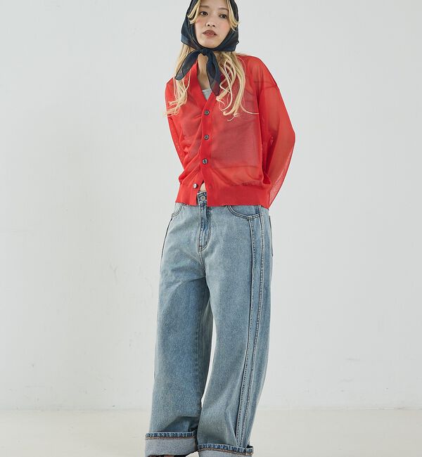 NOMINE「ジャガード シアー ニット カーディガン【予約】」|カーディガン|