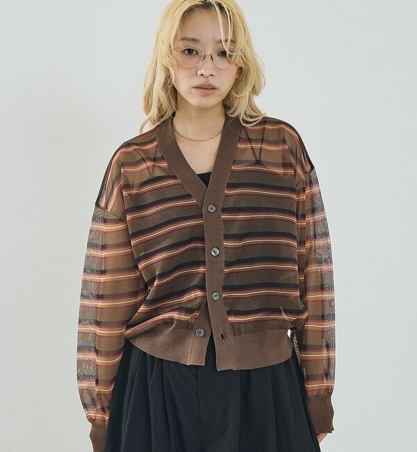 NOMINE「ジャガード シアー ニット カーディガン【予約】」|カーディガン|