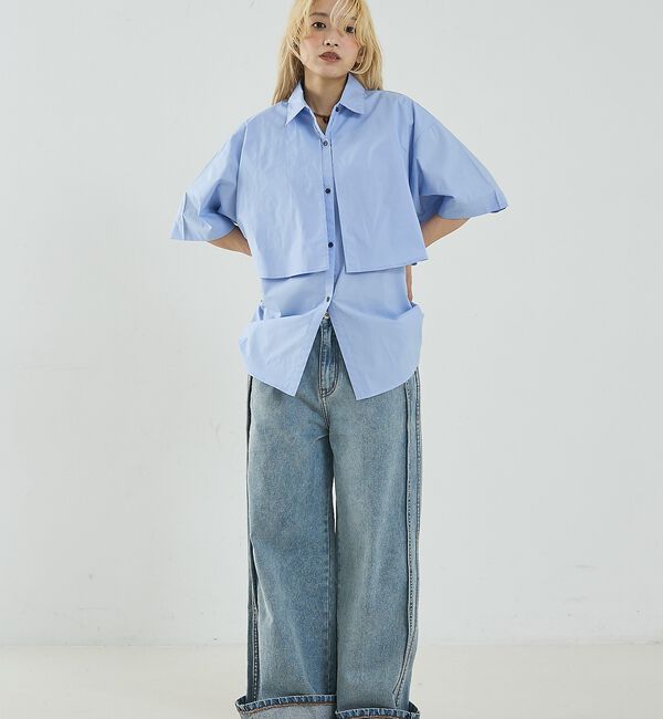 NOMINE「ロングヨーク ハーフスリーブ/半袖 シャツ【予約】」|シャツ・ブラウス|