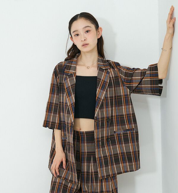 NOMINE「【セットアップ対応】ハーフスリーブ チェック ジャケット【予約】」|その他|