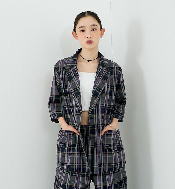 NOMINE「【セットアップ対応】ハーフスリーブ チェック ジャケット【予約】」|その他|