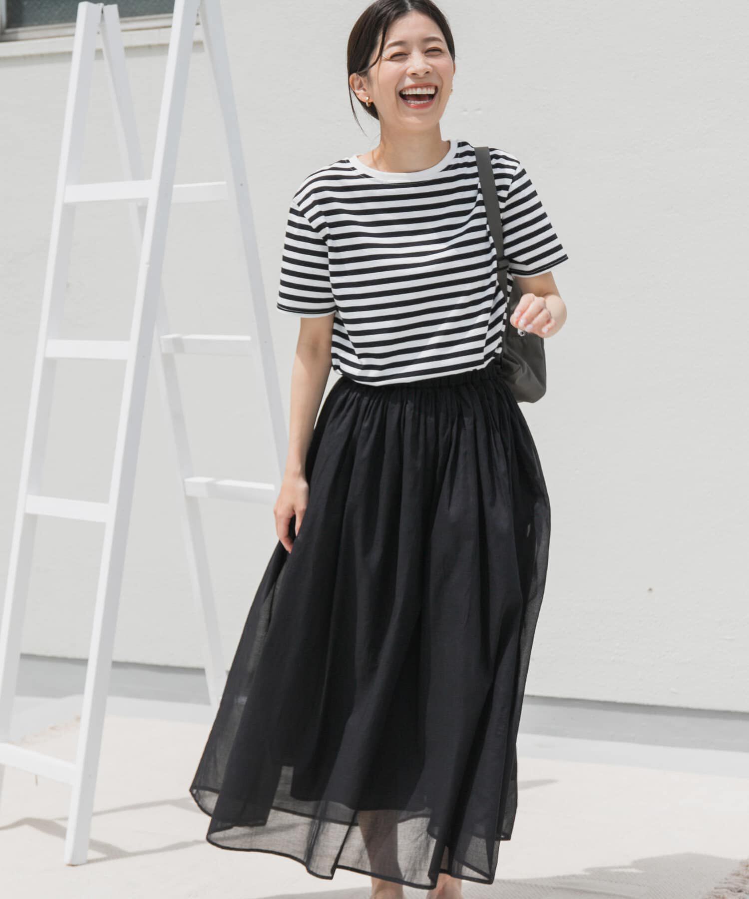 URBAN RESEARCH DOORS「『UR TECH』ボイルカットドッキングワンピース」|ワンピース|ブラック系その他