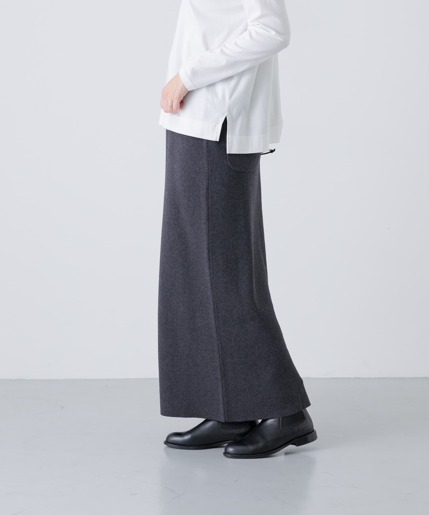 かぐれ「コットンカシミヤニットスカート」|スカート|