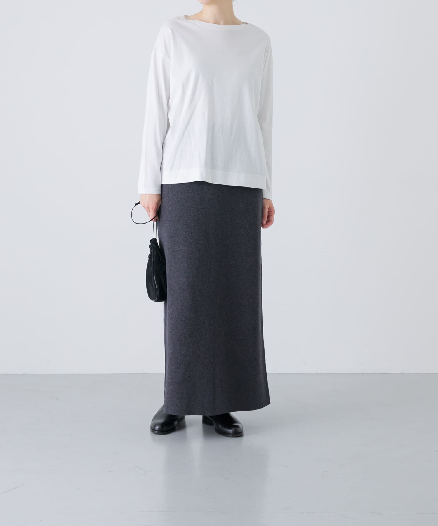 かぐれ「コットンカシミヤニットスカート」|スカート|