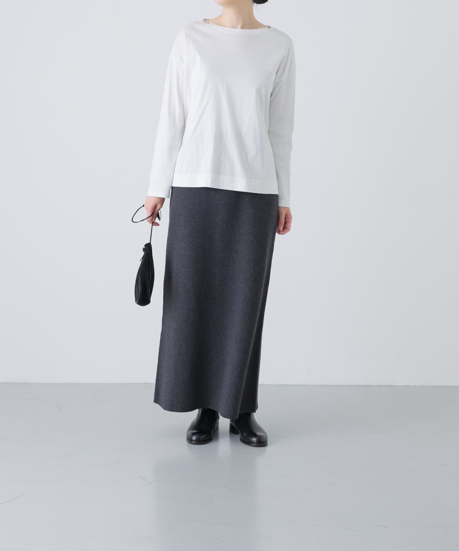 かぐれ「コットンカシミヤニットスカート」|スカート|
