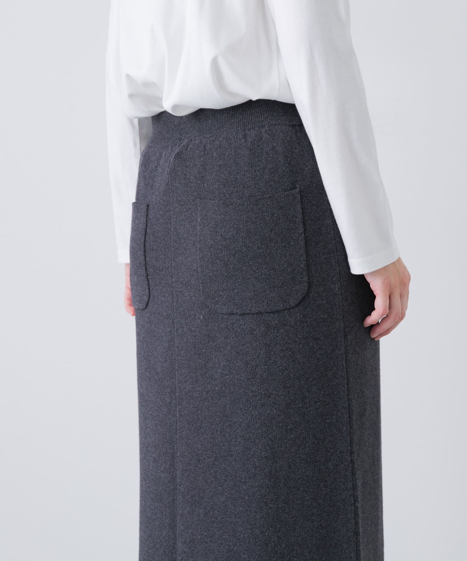 かぐれ「コットンカシミヤニットスカート」|スカート|