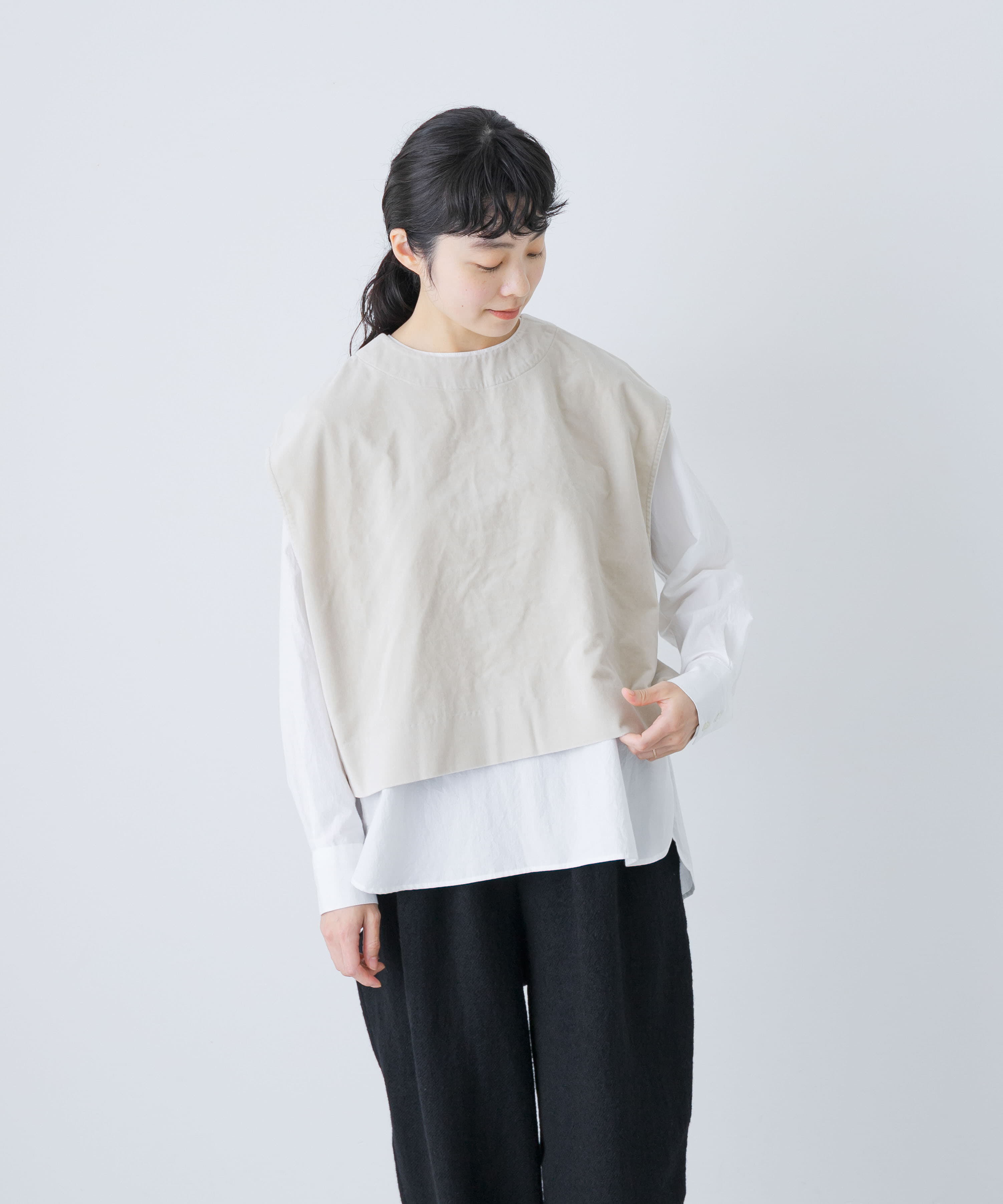 かぐれ「コットンベルベット2WAYベスト」|ベスト・ジレ|